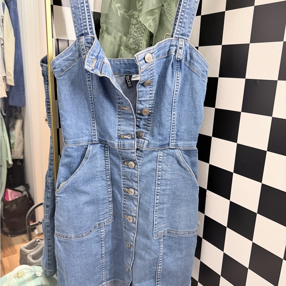 Divided Blue Denim Overall Dress